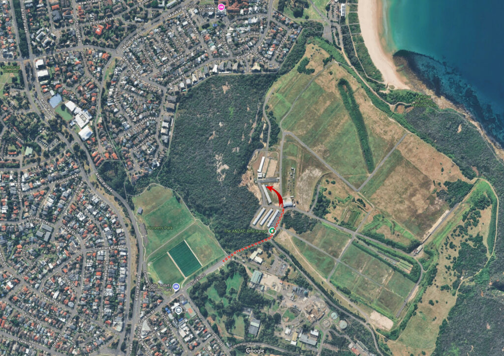 Location of Sydney Rifle Club at the ANZAC Rifle Range in Malabar